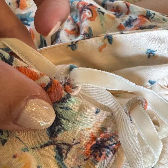 Free People Ponderosa Peach Orange Flirty Woven Floral Mini Dress medium - Picture 13 of 13